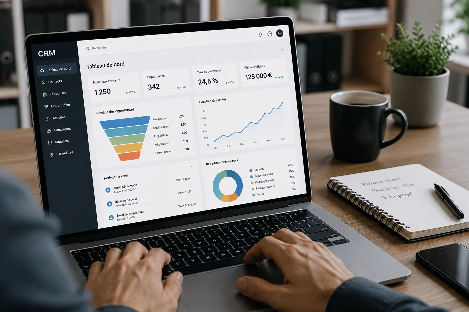 Suivi opportunites et conversions crm